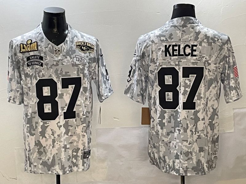 Men Kansas City Chiefs 87 Kelce Camo 2025 Nike Salute to Service Limited NFL Jersey style 6